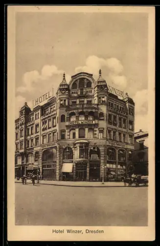 AK Dresden, Hotel Winzer, Prager Strasse
