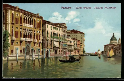 Künstler-AK Venezia, Canal Grande, Palazzo Franchetti