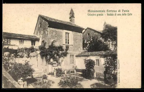 AK Pavia, Monumentale Certosa, Chiostro grande, Veduta di una delle Celle
