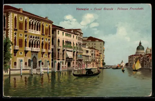 Künstler-AK Venezia, Canal Grande, Palazzo Franchetti