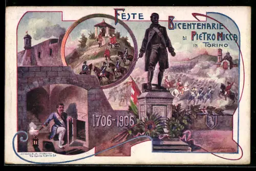 Künstler-AK Torino, Feste Bicentenarie di Pietro Micca