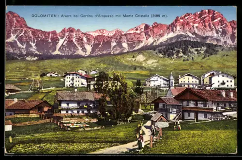 AK Alvera, Ortsansicht mit Monte Cristallo