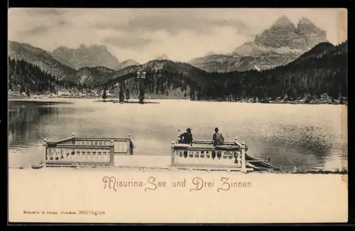 AK Auronzo di Cadore, Misurina-See und Drei Zinnen