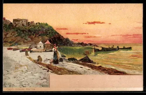 Künstler-AK Capri, Grande Marina