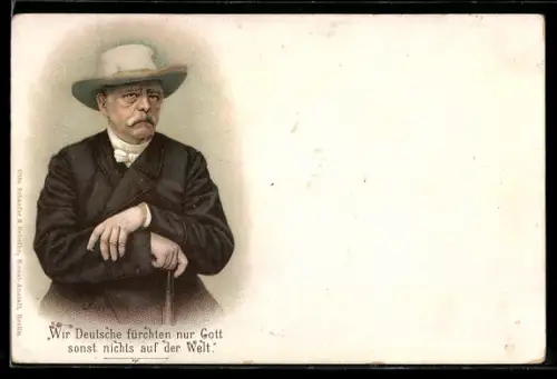 Lithographie Wir Deutsche fürchten Gott..., Bismarck