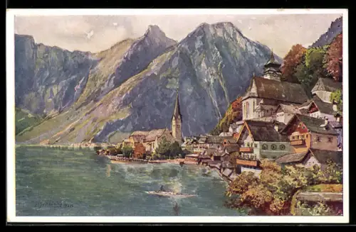 AK Deutscher Schulverein NR. 1687: L. Scheiring: Hallstatt am Hallstättersee