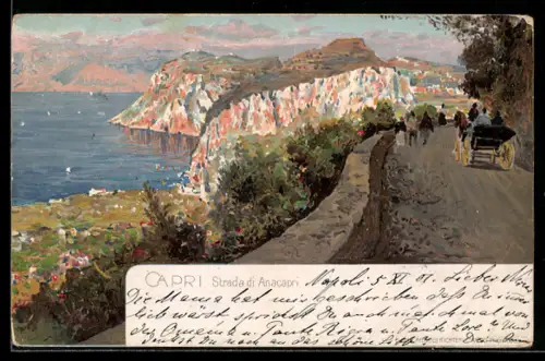 Lithographie Capri, Strada de Anacapri