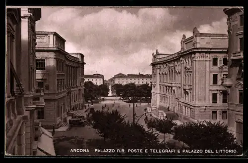 AK Ancona, Palazzo R. R. Poste e Telegrafi e Palazzo del Littorio