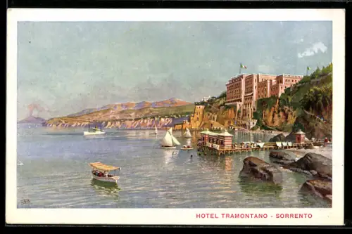 Künstler-AK Sorrento, Hotel Tramontano
