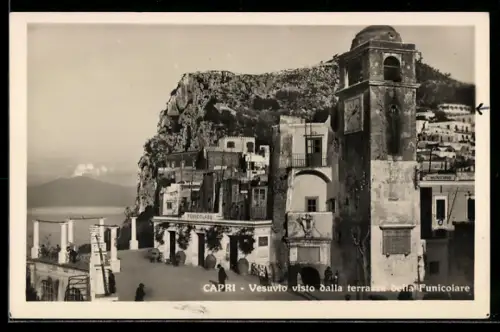 AK Capri, Vesuvio visto dalla terrazza della Funicolare