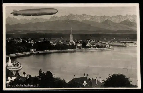 AK Friedrichshafen, Zeppelin über dem Bodensee