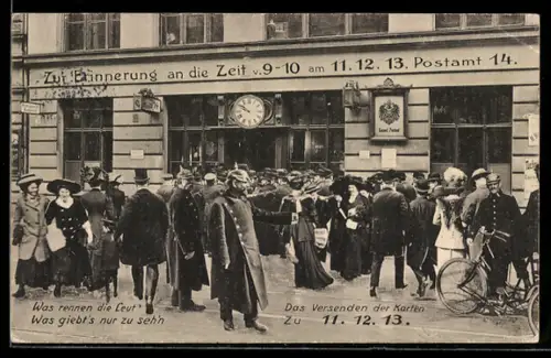 AK Zur Erinnerung an die Zeit vom 9 - 10 am 11.12.13 Postamt 14, Polizist, Montage