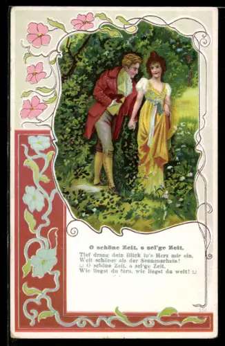 AK Liebespaar spaziert Hand in Hand