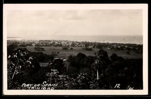 AK Port of Spain, Panorama mit Hafen