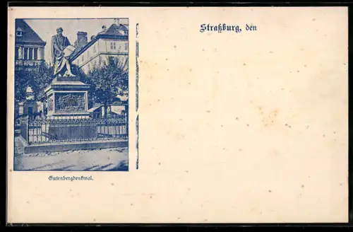 AK Strasburg, Gutenbergdenkmal