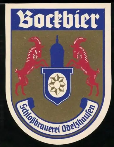 Getränkeetikett Schlossbrauerei Odelzhausen, Bockbier