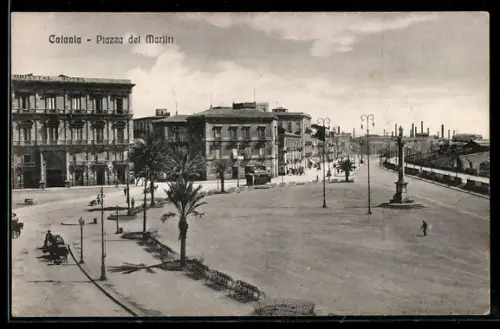 AK Catania, Piazza del Martiri, Strassenbahn
