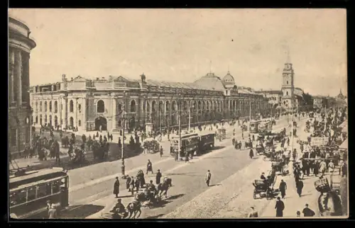 AK Leningrad, Le prospect de 25 Octobre et Gostinny Dwor, Strassenbahn
