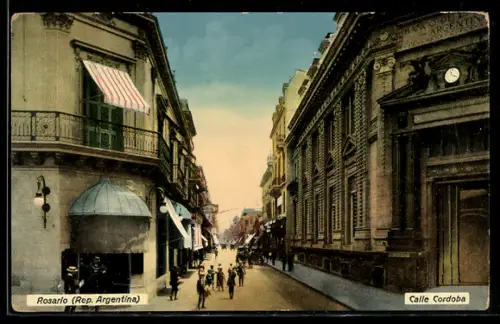 AK Rosario, Calle Cordoba, Strassenpartie