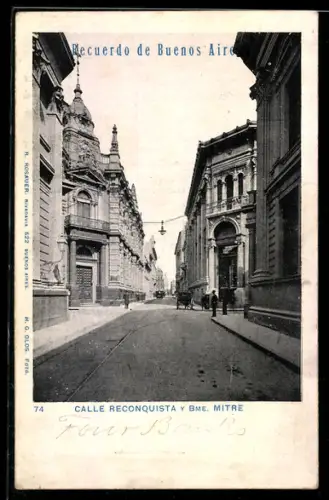 AK Buenos Aires, Calle Reconquista y Bme. Mitre