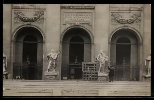 Foto-AK Salzburg, Aufführung vom Stück Jedermann