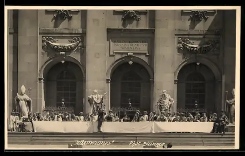 Foto-AK Salzburg, Szene aus dem Stück Jedermann