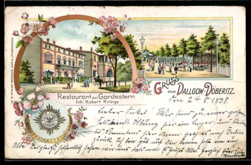 Lithographie Dallgow-Döberitz, Restaurant zum Gardestern, Gartenlokal