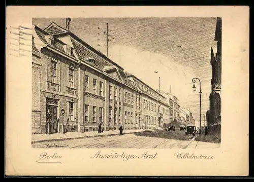 Künstler-AK Berlin, Auswärtiges Amt in der Wilhelmstrasse