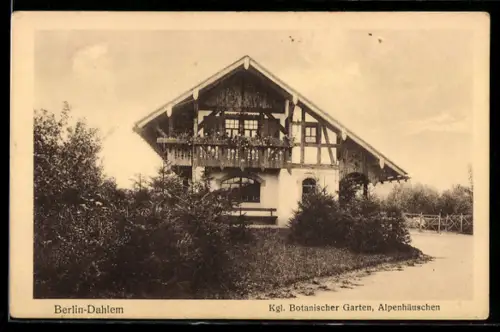 AK Berlin-Dahlem, Kgl. Botanischer Garten, Alpenhäuschen