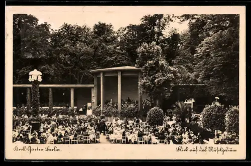 AK Berlin-Tiergarten, Kroll-Garten, Blick auf das Musikpavillon