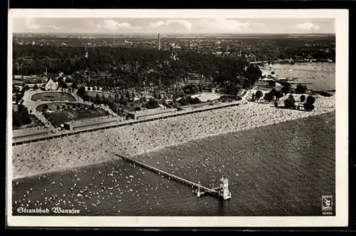 AK Berlin, Strandbad Wannsee, Luftbild