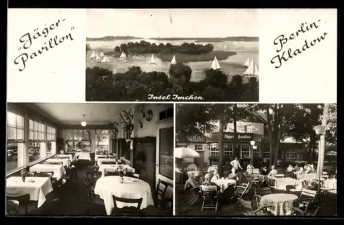 AK Berlin-Kladow, Jäger-Pavillon, Insel Imchen, Gasthaus Jäger-Pavillon, Inh. Werner Hagen