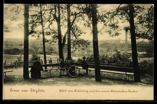 AK Berlin-Steglitz, Blick vom Fichtenberg auf den neuen Botanischen Garten