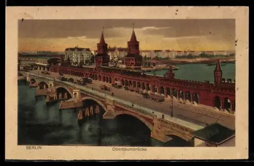 AK Berlin-Friedrichshain, Oberbaumbrücke