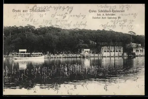 AK Berlin-Grunewald, Schildhorn, Schildhorn-Restaurant, Inh. A. Schröder