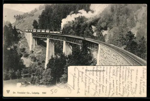 AK Höllsteig, Ravennaviadukt mit Zug
