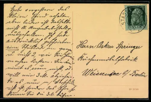 AK Regensburg, Dom, Donau, Ruderboote