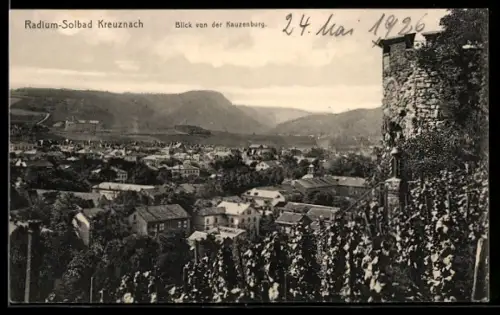 AK Bad Kreuznach, Blick von der Kauzenburg, Radium-Solbad
