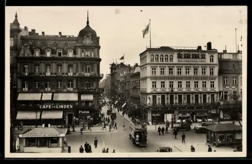 AK Berlin, Café u. d. Linden, The Chicago Daily News