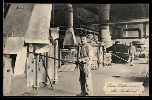 AK Fabrikarbeiter am Treibeherd