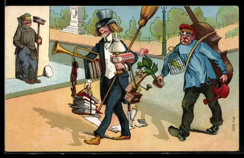 AK Page trägt ein Cello auf dem Rücken