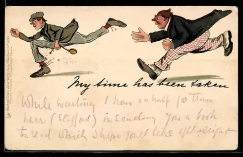 AK Junger Mann rennt mit einer gestohlenen Taschenuhr davon