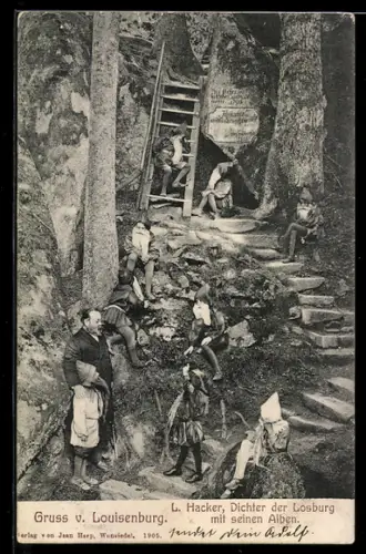 AK Louisenburg, L. Hacker, Dichter der Losburg mit seinen Alben