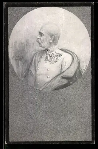 AK Kaiser Franz Josef I. von Österreich, Portrait in Uniform
