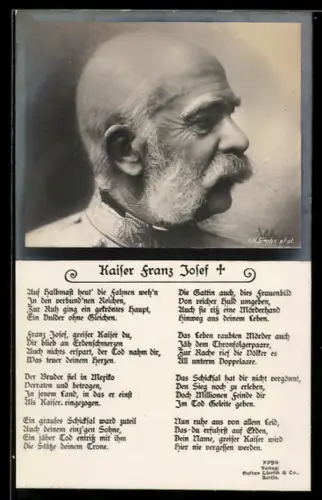 AK Kaiser Franz Josef, Profilportrait