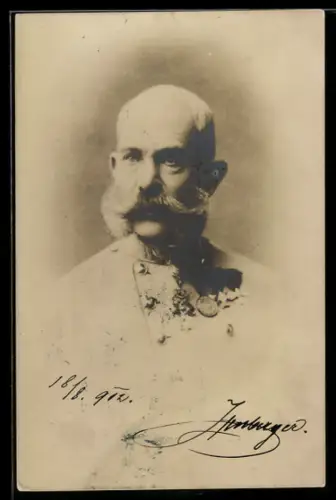AK Bildnis Kaiser Franz Josef I. von Österreich in Uniform mit Orden