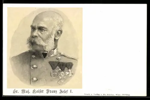AK Kaiser Franz Josef I. von Österreich, Uniform-Portrait, Orden