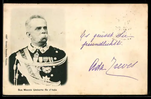 AK Sua Maestà Umberto Re d`Italia, Portrait