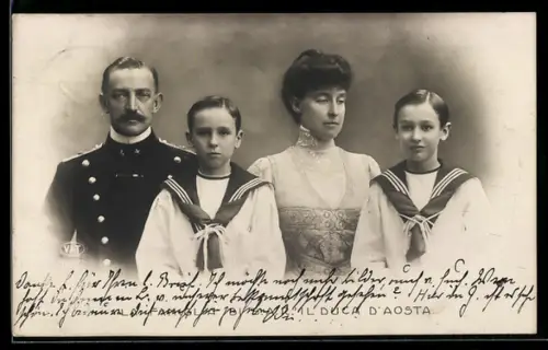 AK La Famiglia di S. A. R. Il Duca d`Aosta, König von Italien