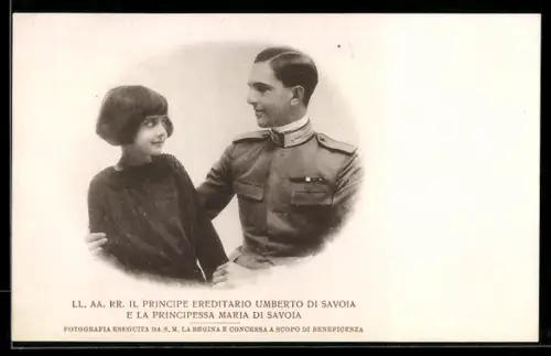 AK Il Principe Ereditario Umberto di Savoia e la Principessa Maria di Savoia